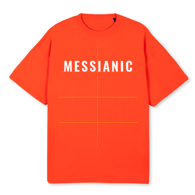 MESSIANIC WORK TEE Hot Orange Oversized Tee.