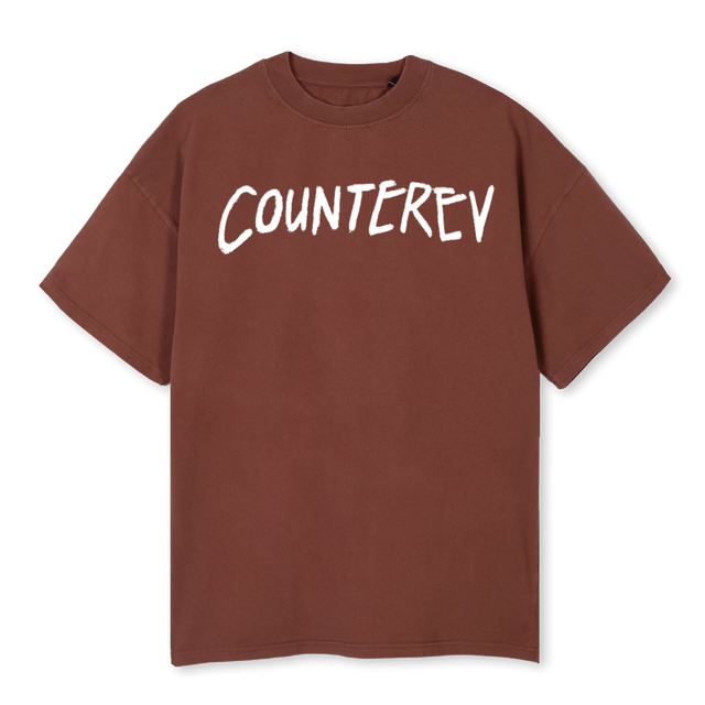 WINGS CAFE Vintage Brown Oversized Tee.
