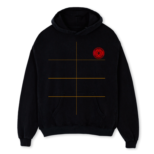 REDMEDUSBLKHOOD Black Oversized Hoodie.