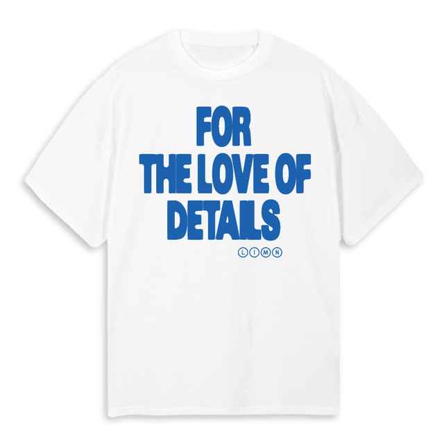 LIMN Blue Design White Oversized Tee.