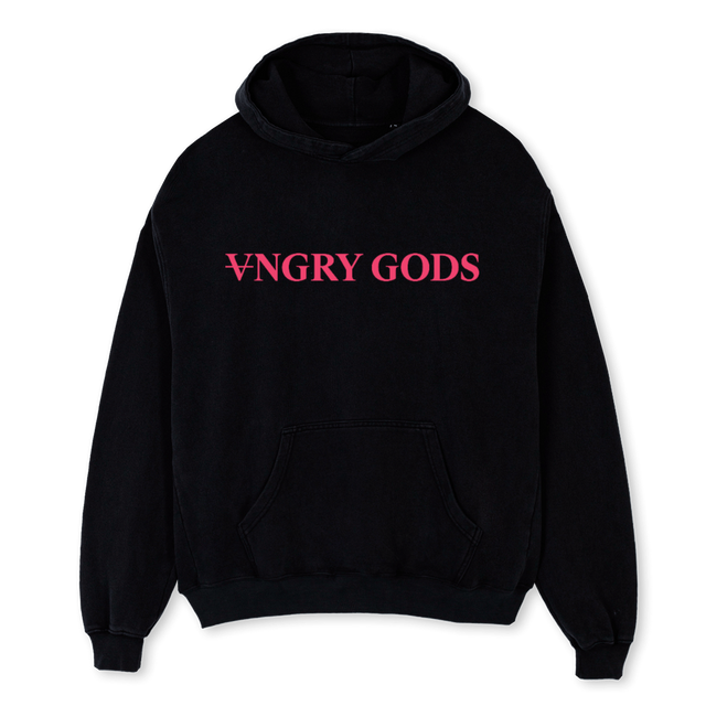 ANGRYGODS Black Oversized Hoodie.