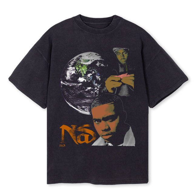 NAS Vintage Black Oversized Tee.