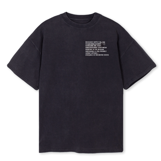 MESS SIG RAM L VINTA Vintage Black Oversized Tee.