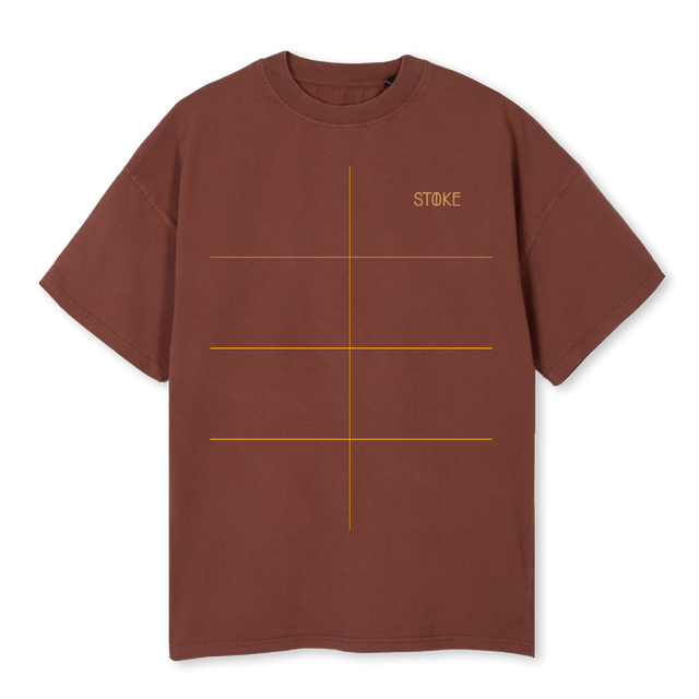 STOKSERVERPANTEE Vintage brown Oversized Tee.