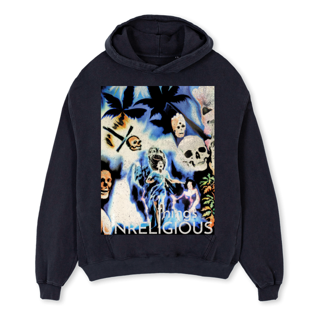 RACE HOODIE Vintage Black Oversized Hoodie.