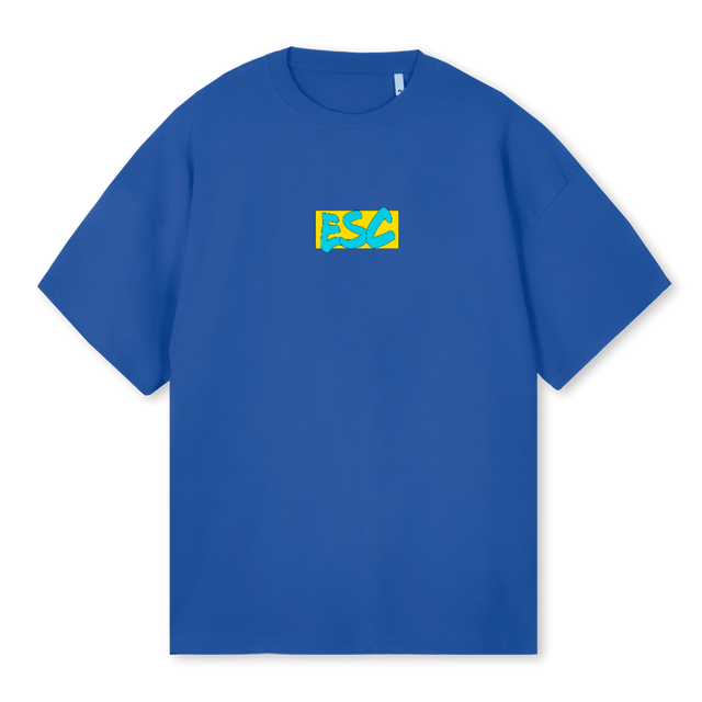 ESCYELLOWBLUE Cobalt Blue Oversized Tee.