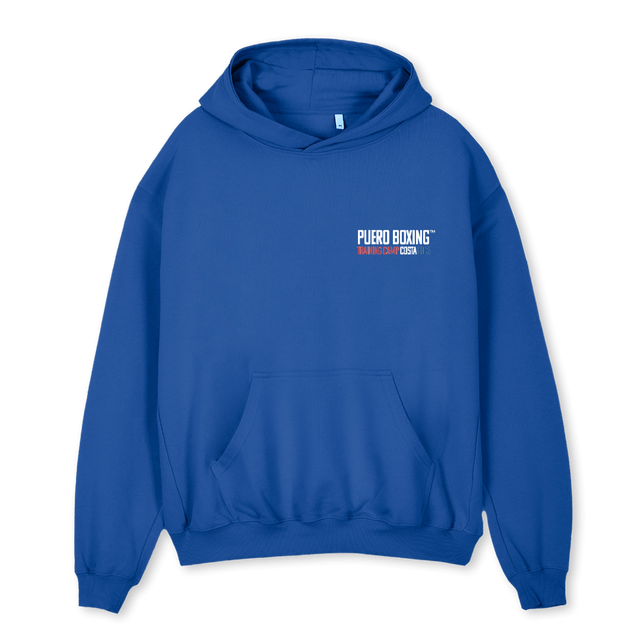 PUERO BOXING Cobalt Blue Oversized Hoodie.