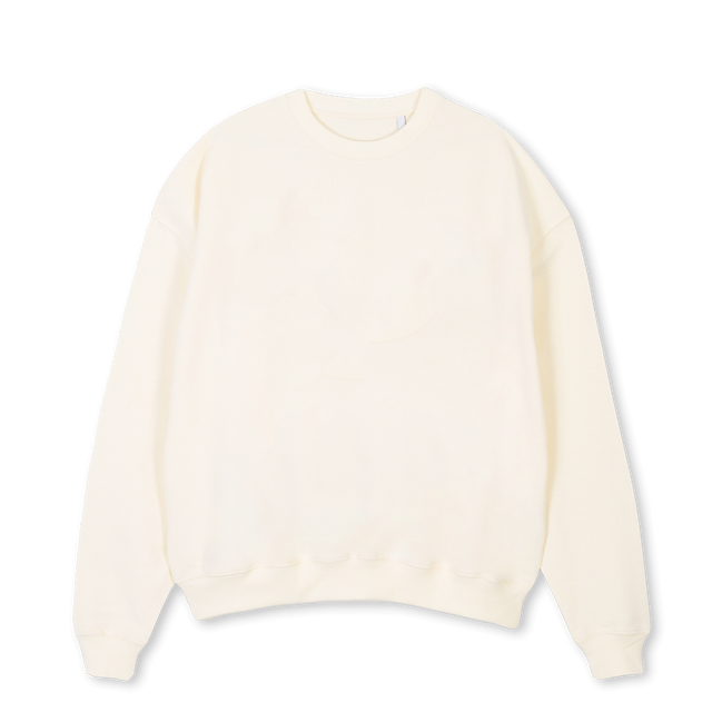 CREW Cream Oversized Crewneck Sweater.