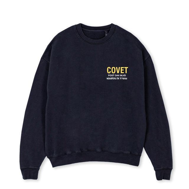 GALLER Vintage Black Oversized Crewneck Sweater.