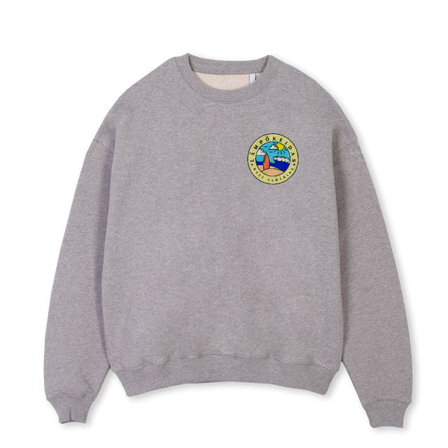 MAKENMERKKA Grey Marl Oversized Crewneck Sweater.