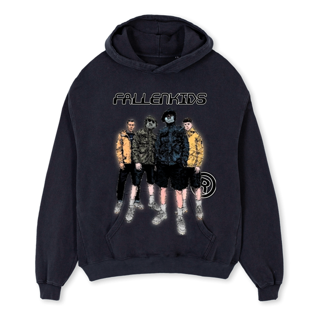 FALLENKIDS Vintage Black Oversized Hoodie.