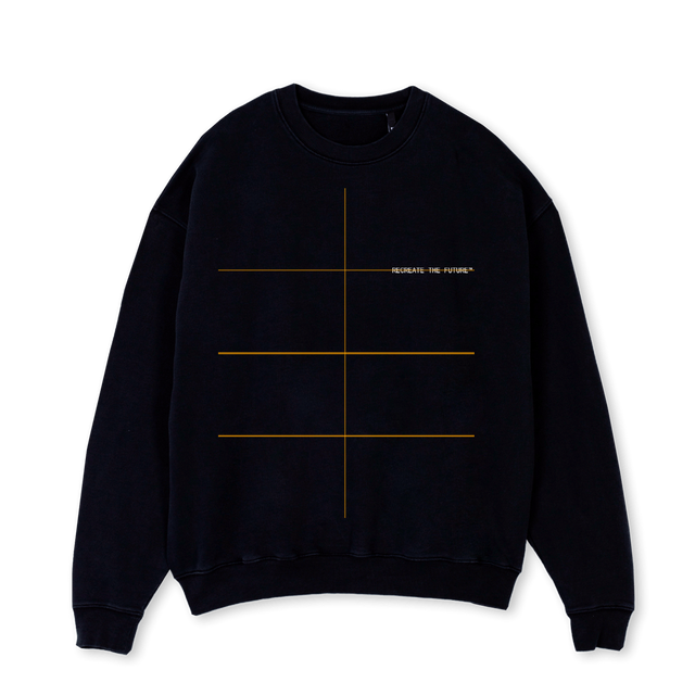 SWEATERBLACKONE Black Oversized Crewneck Sweater.