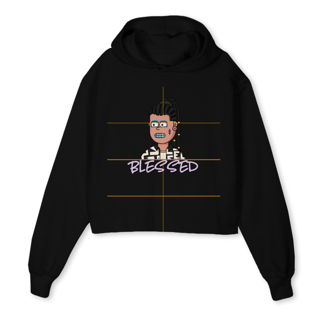 POSSE W H D Black Cropped Hoodie.