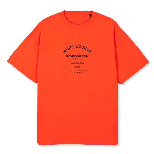 HAUTECOUTURENEW Hot orange Oversized Tee.