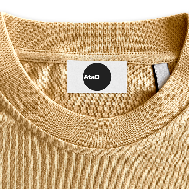 ATAOWHITE Custom Woven Neck Label.