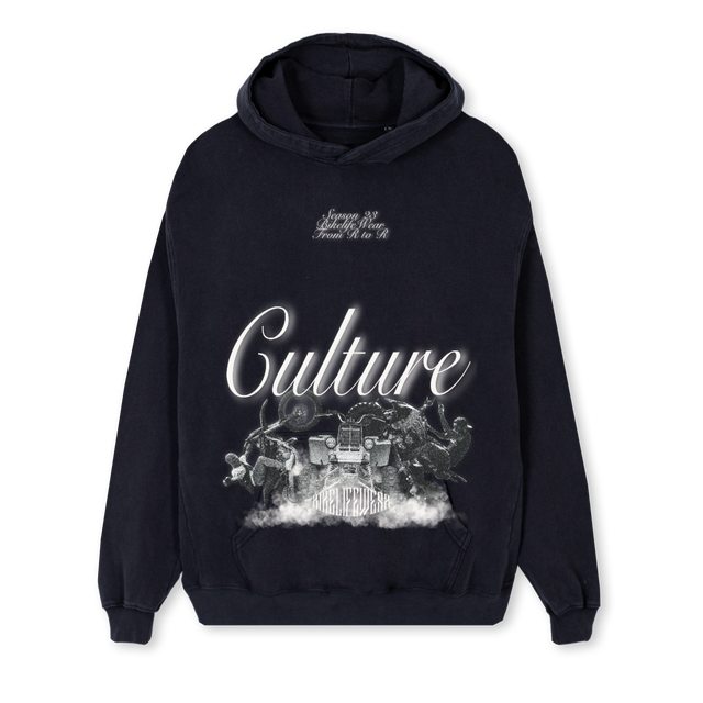 CULTURE UPGRADE Vintage Black Regular Hoodie.