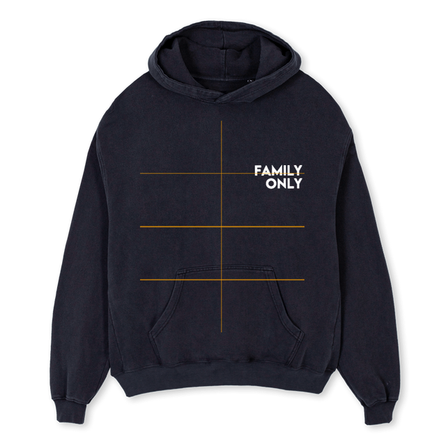 FAMILY ONLY Vintage Black Oversized Hoodie.