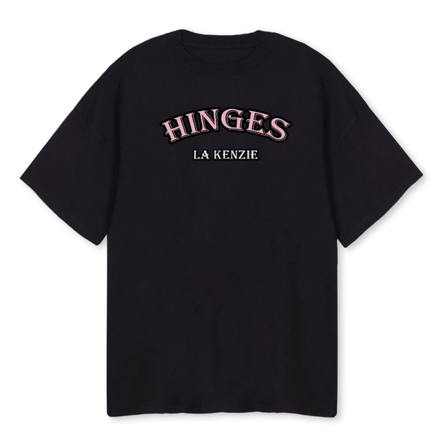 HINGES LAK Black Oversized Tee.