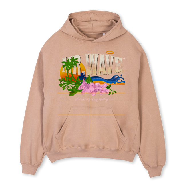 WAVE RESORT TAN Croissant Oversized Hoodie.