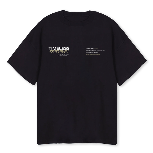 TIMELESS DARK Black Oversized Tee.