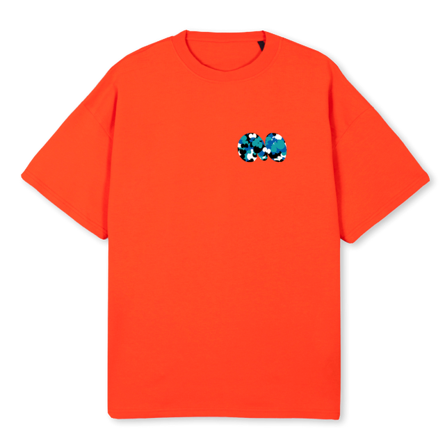 MOVE CAMO BALLOON Hot Orange Oversized Tee.