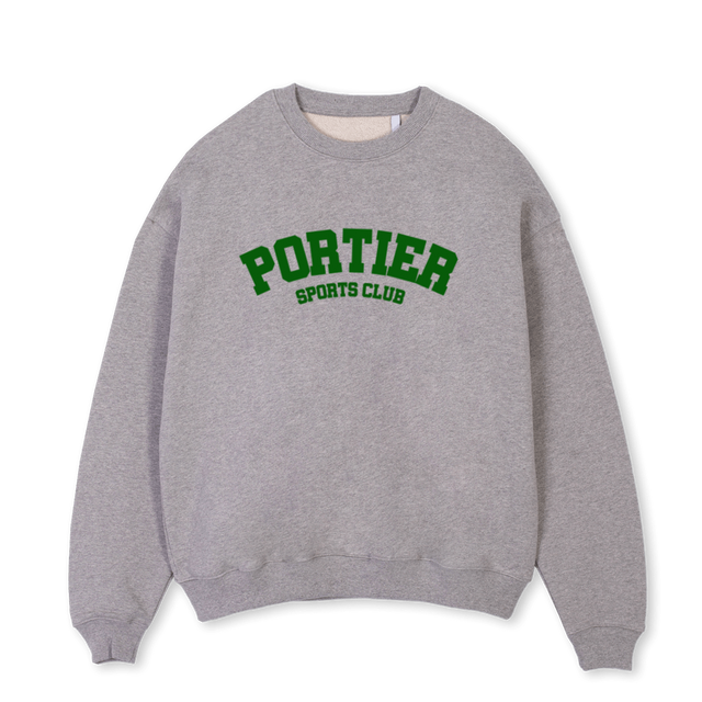 SPORTS CLUB SWEATER Grey Marl Oversized Crewneck Sweater.