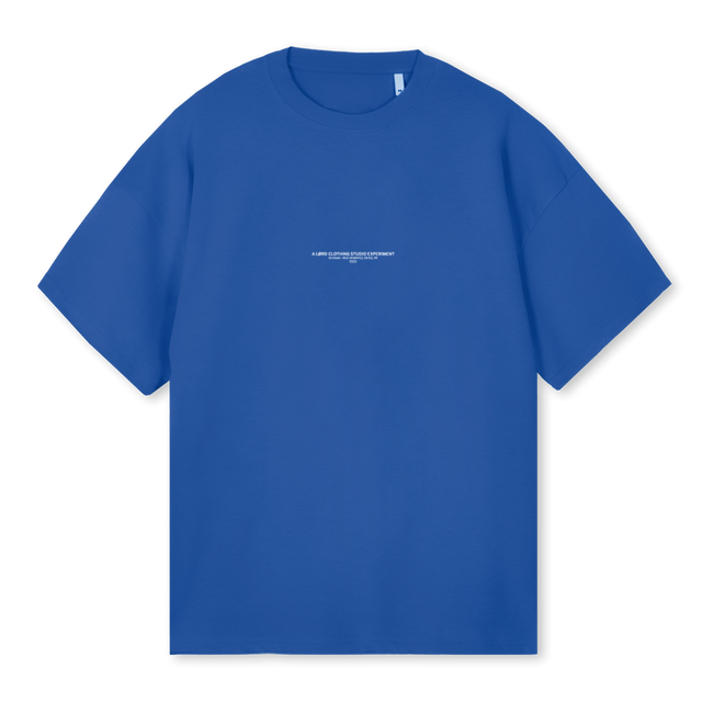 DENOYEZ BLUE Cobalt Blue Oversized Tee.