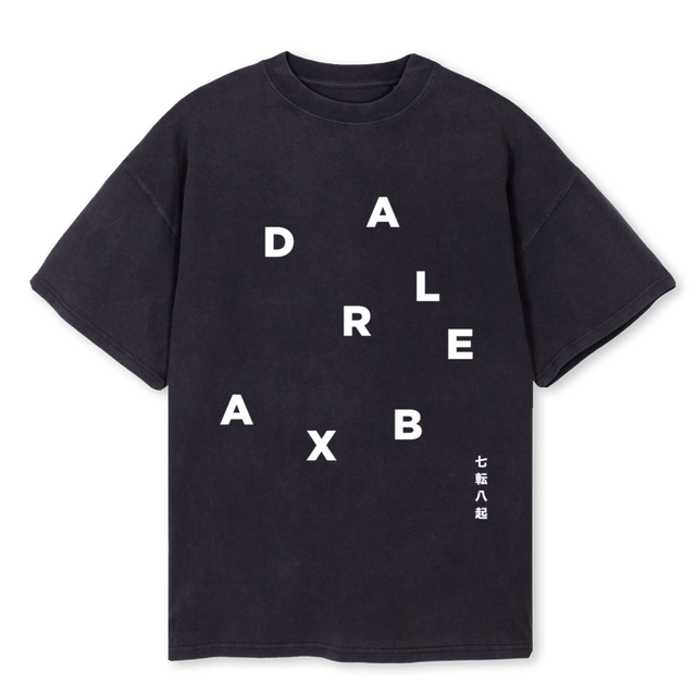 RANDOMLETTERSA Vintage Black Oversized Tee.
