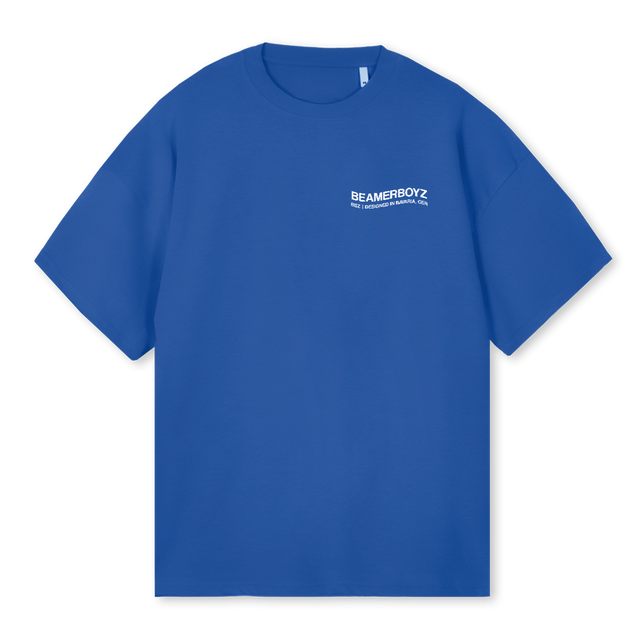 NEVER NOT SLIDING Cobalt Blue Oversized Tee.