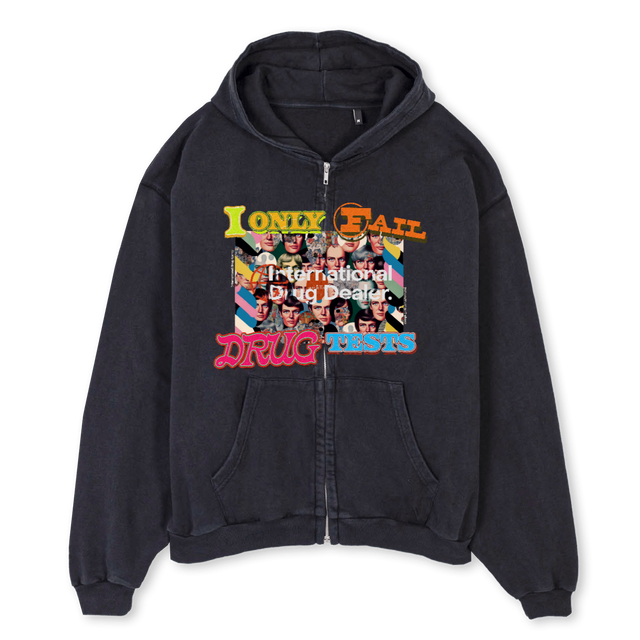 INTERN Vintage Black Oversized Zipped Hoodie.
