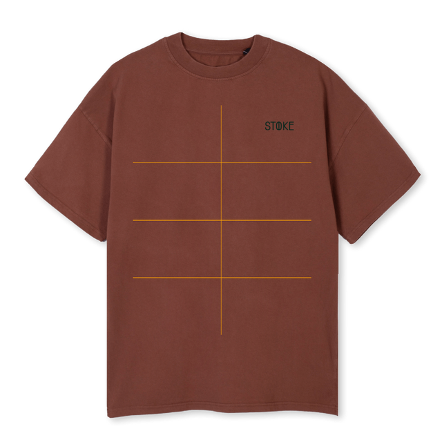 STOKSERVERFISHTEE Vintage brown Oversized Tee.