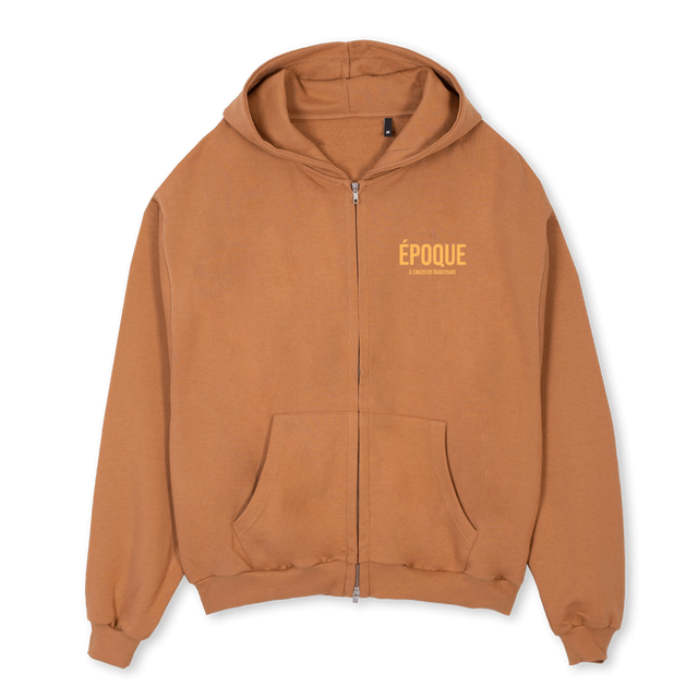 FINAL ZIPPER Camel Oversized Zipped Hoodie.