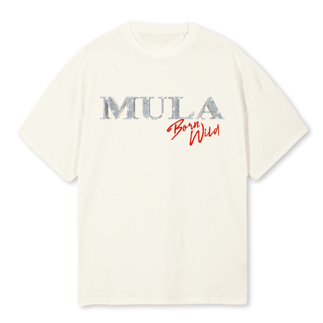 MULA BLING Cream Oversized Tee.