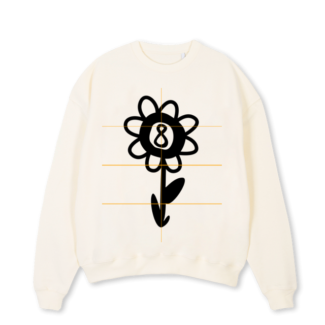 NUANCE CREWNEC Cream Oversized Crewneck Sweater.