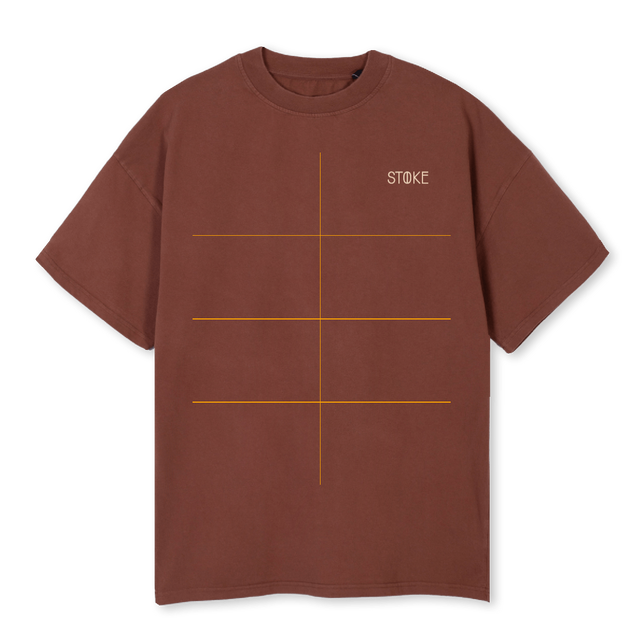 RADSTOK MARTINI Vintage Brown Oversized Tee.