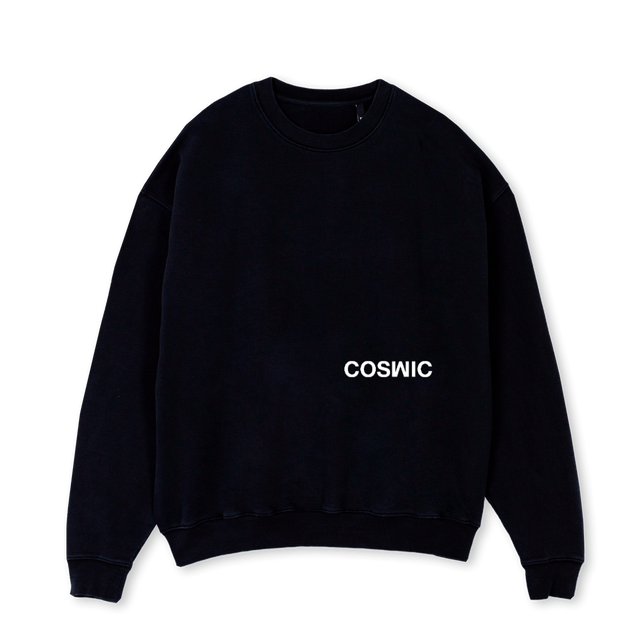 COSWIC UNIFORM Black Oversized Crewneck Sweater.