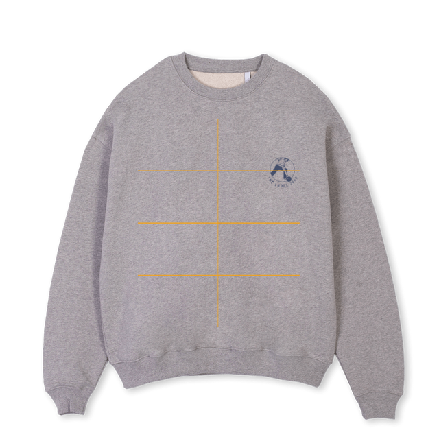 BOWLING VERSION BIG Grey Marl Oversized Crewneck Sweater.