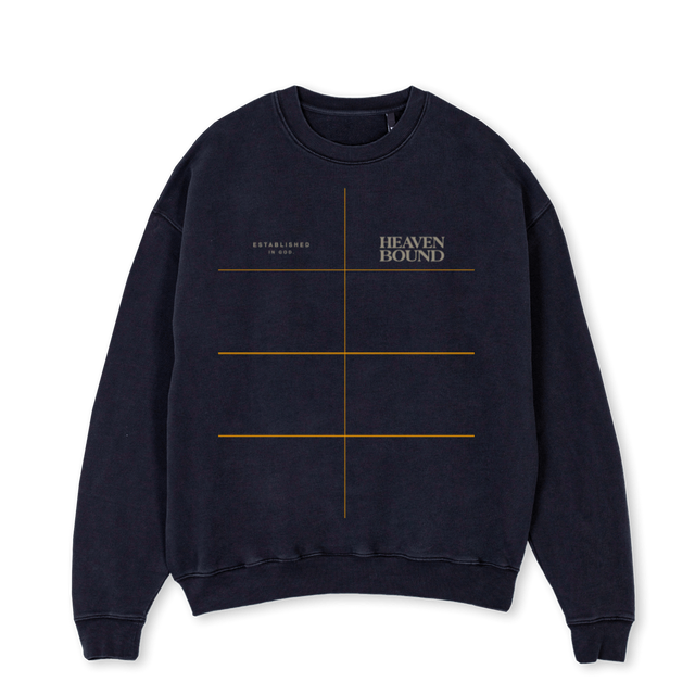 HBCREW Vintage Black Oversized Crewneck Sweater.