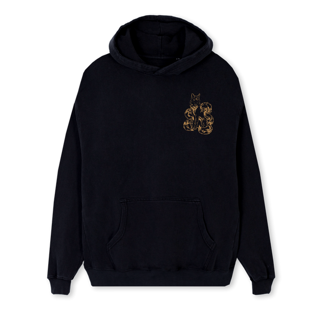 KITSUNE 2 Black Regular Hoodie.