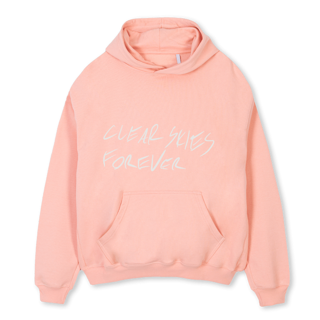 HOODIE BACK RAIN Pink Clay Oversized Hoodie.