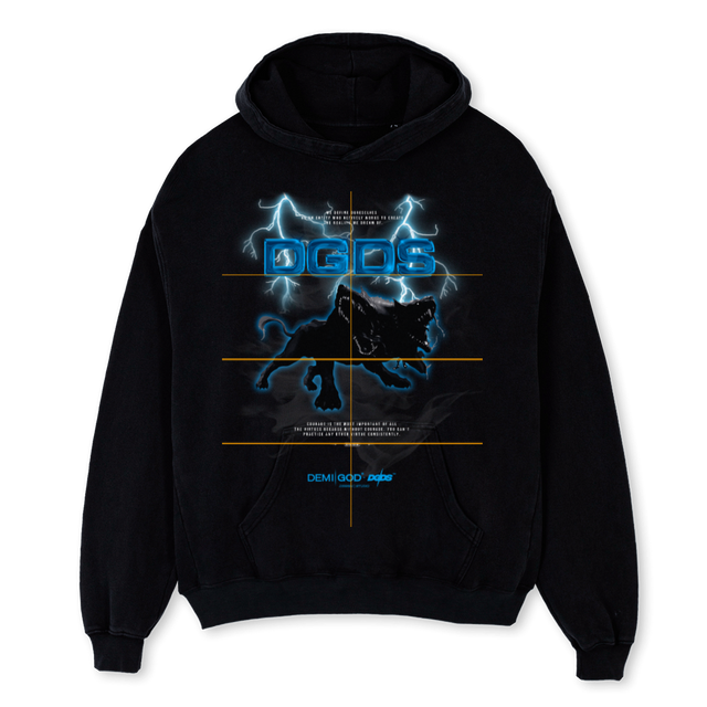 DEMIGOD HOODIE Black Oversized Hoodie.