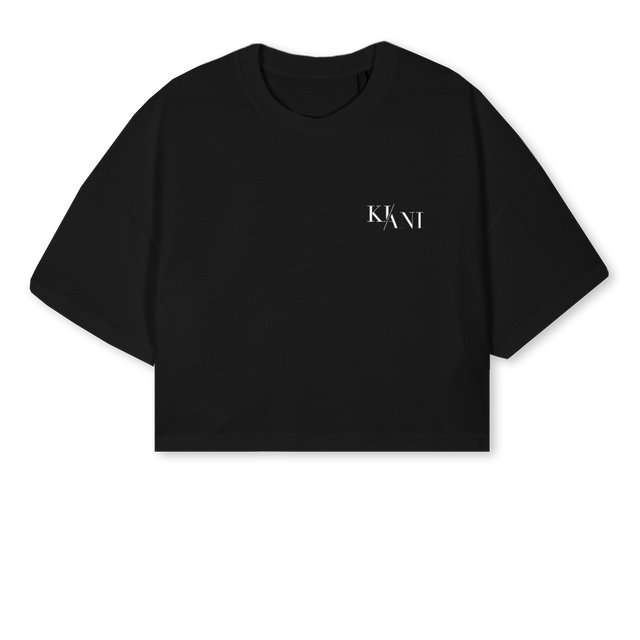 KIANI CROPPED T Black Cropped Oversized Tee.