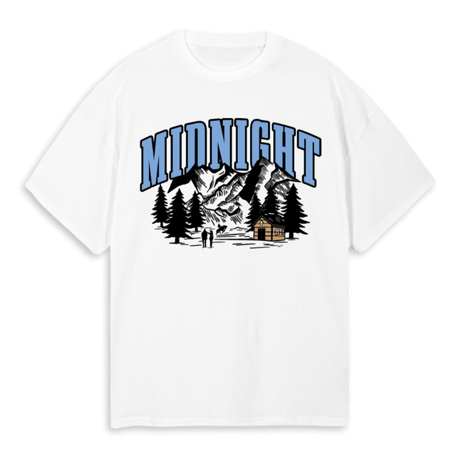 CABIN IN BLUE White Oversized Tee.