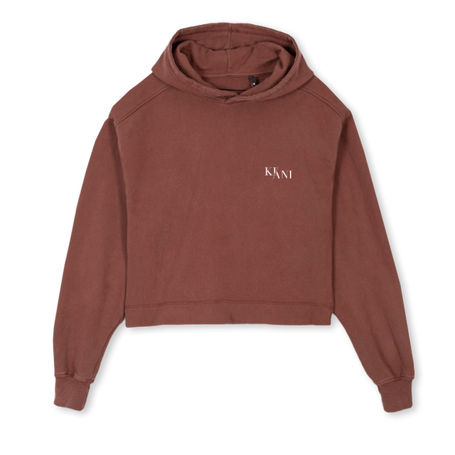 NEW KIANI LIMITED SWEAT Vintage Brown Cropped Hoodie.