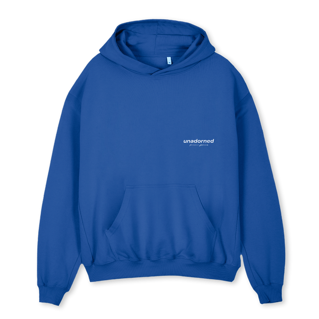 UNADORNED HOODIE Cobalt Blue Oversized Hoodie.