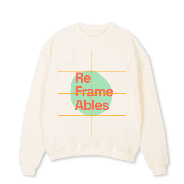 NAT Cream Oversized Crewneck Sweater.