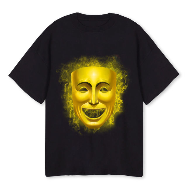 YELLOW EXPRESSION Black Oversized Tee.