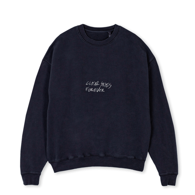 VISION CREWNECK Vintage Black Oversized Crewneck Sweater.