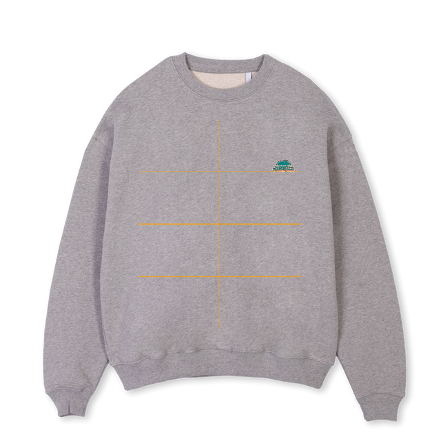 JIRBILL SWEATSHIRT Grey Marl Oversized Crewneck Sweater.