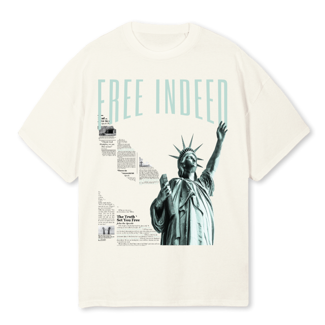 FREE INDEED Cream Oversized Tee.